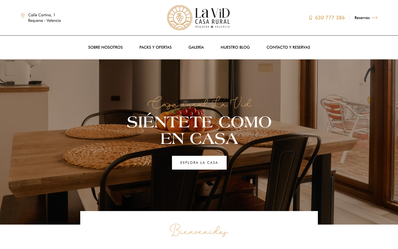 Inicio de la página web